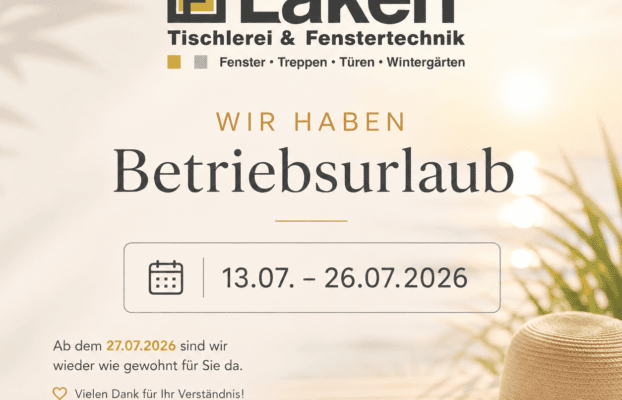 🌴 Betriebsurlaub vom 13.07. bis 26.07.2026 🌴